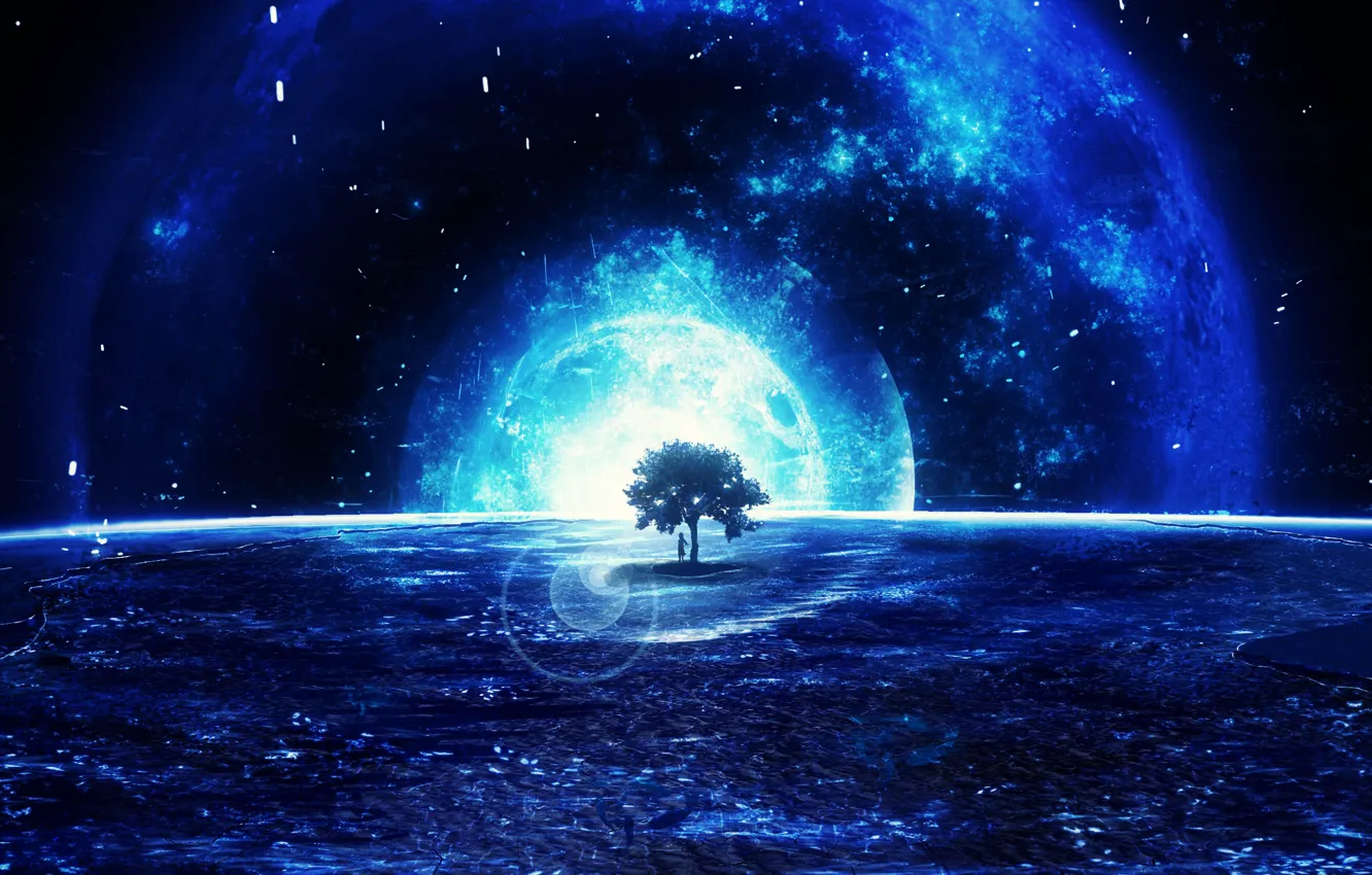 Фото обои космос, дерево, фэнтези, Y_Y