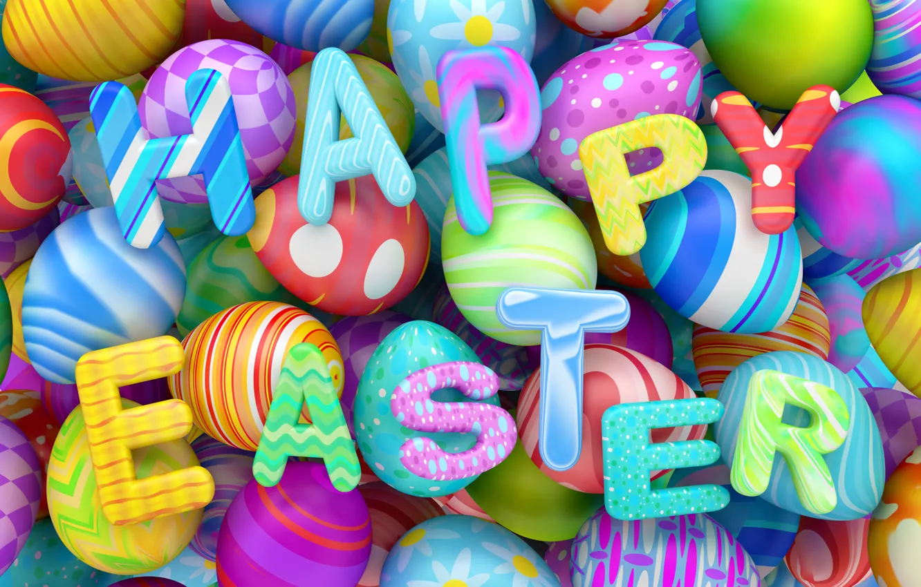 Фото обои графика, яйца, colorful, Пасха, happy, holidays, design, Easter, eggs