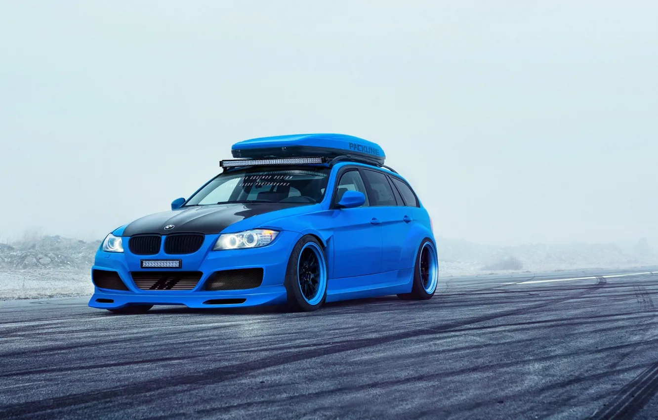 Фото обои BMW, Car, Blue, Sport, Touring, E91