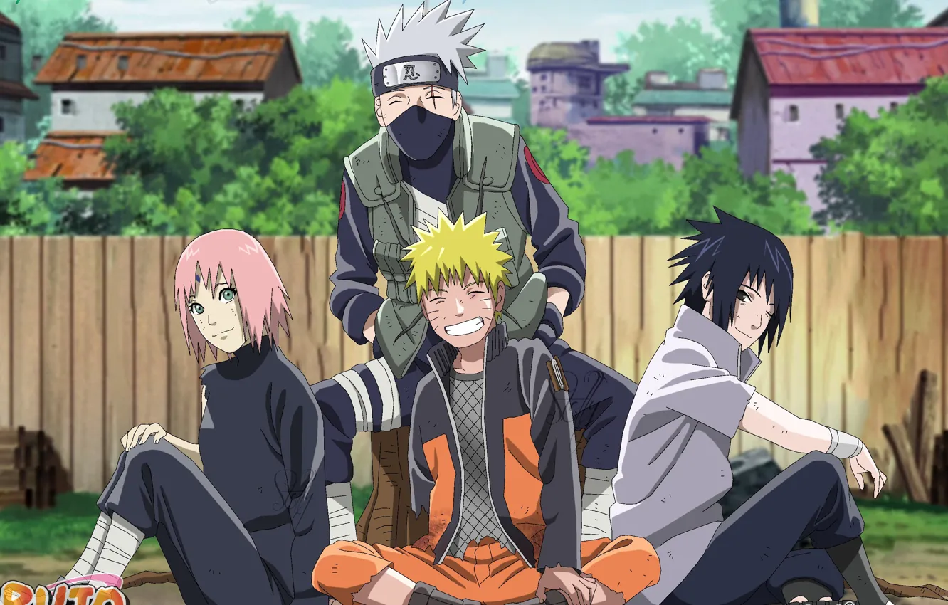 Фото обои Naruto, anime, ninja, team 7, Uchiha Sasuke, shinobi, japanese, H...