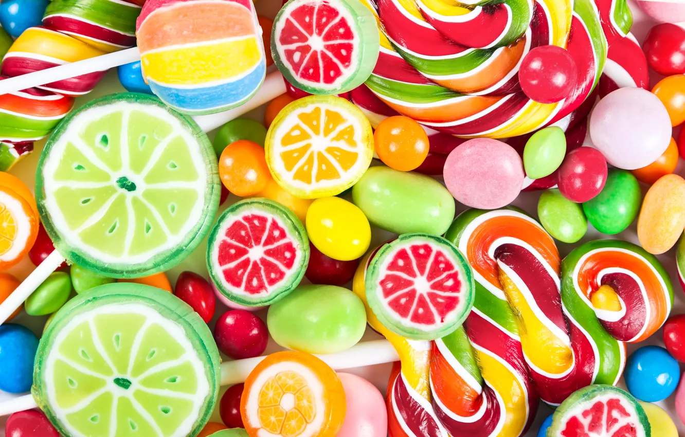 Фото обои colorful, конфеты, сладости, леденцы, sweet, candy, lollipop. 