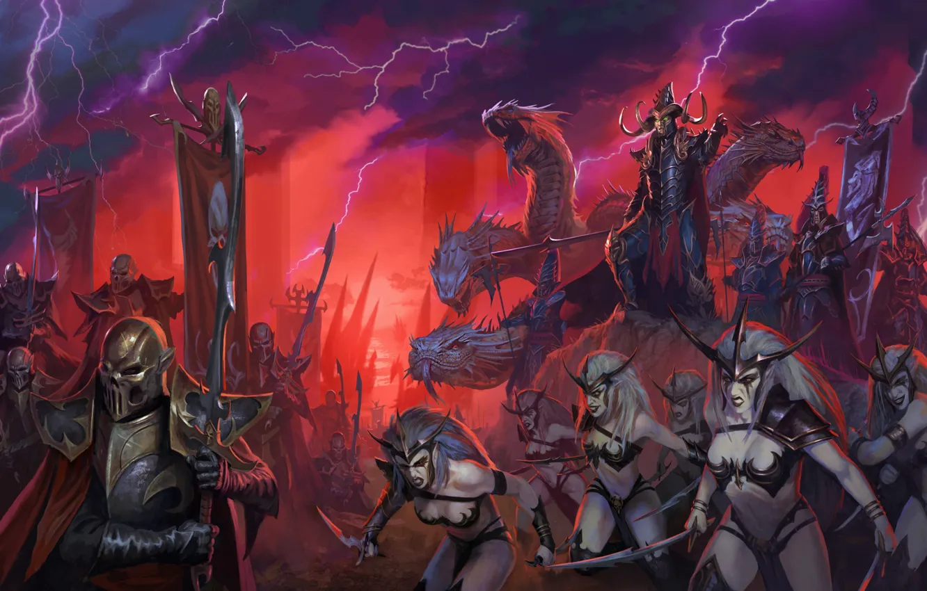 Фото обои Total war warhammer 2, Darck Elves, malekith. 
