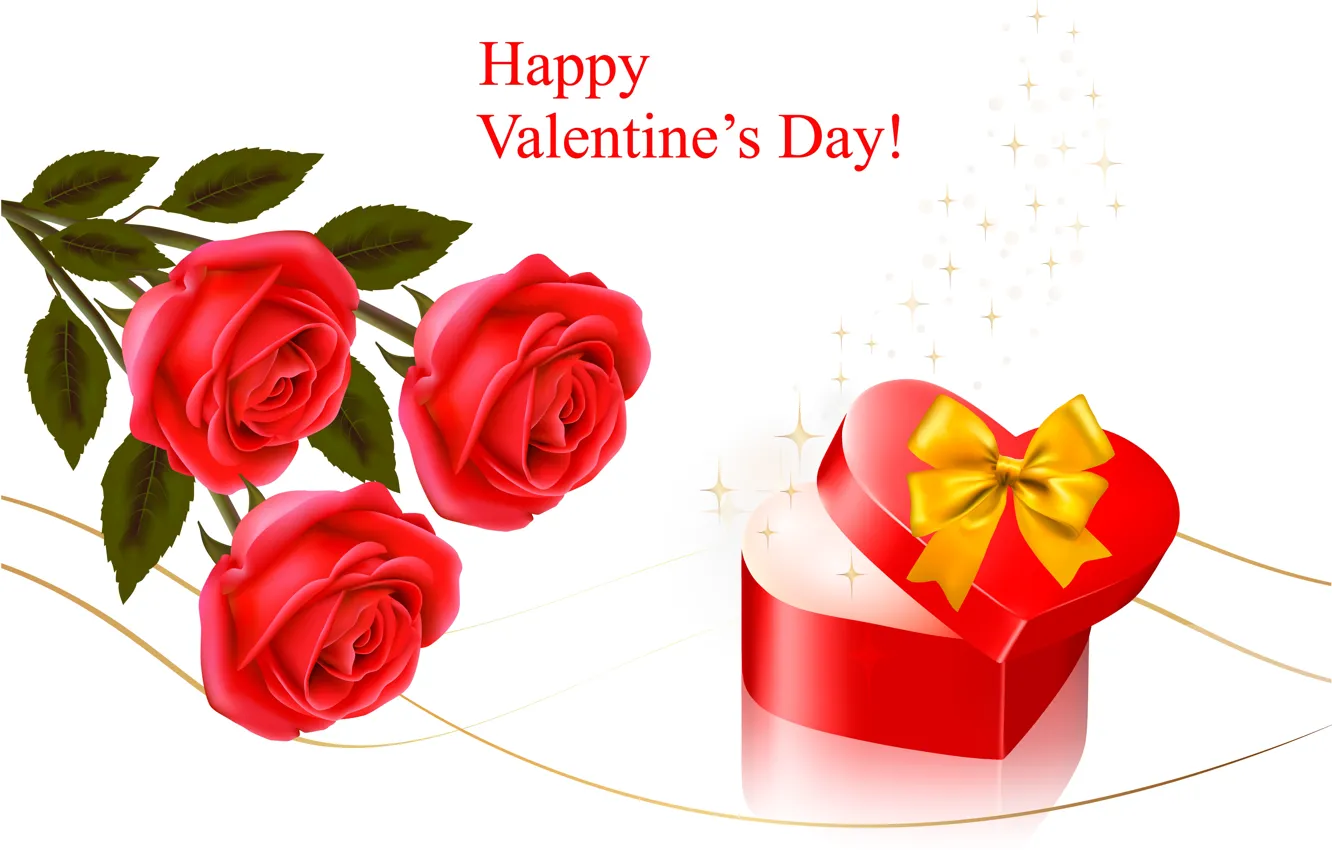 Фото обои цветы, праздник, розы, сердечки, день святого Валентина