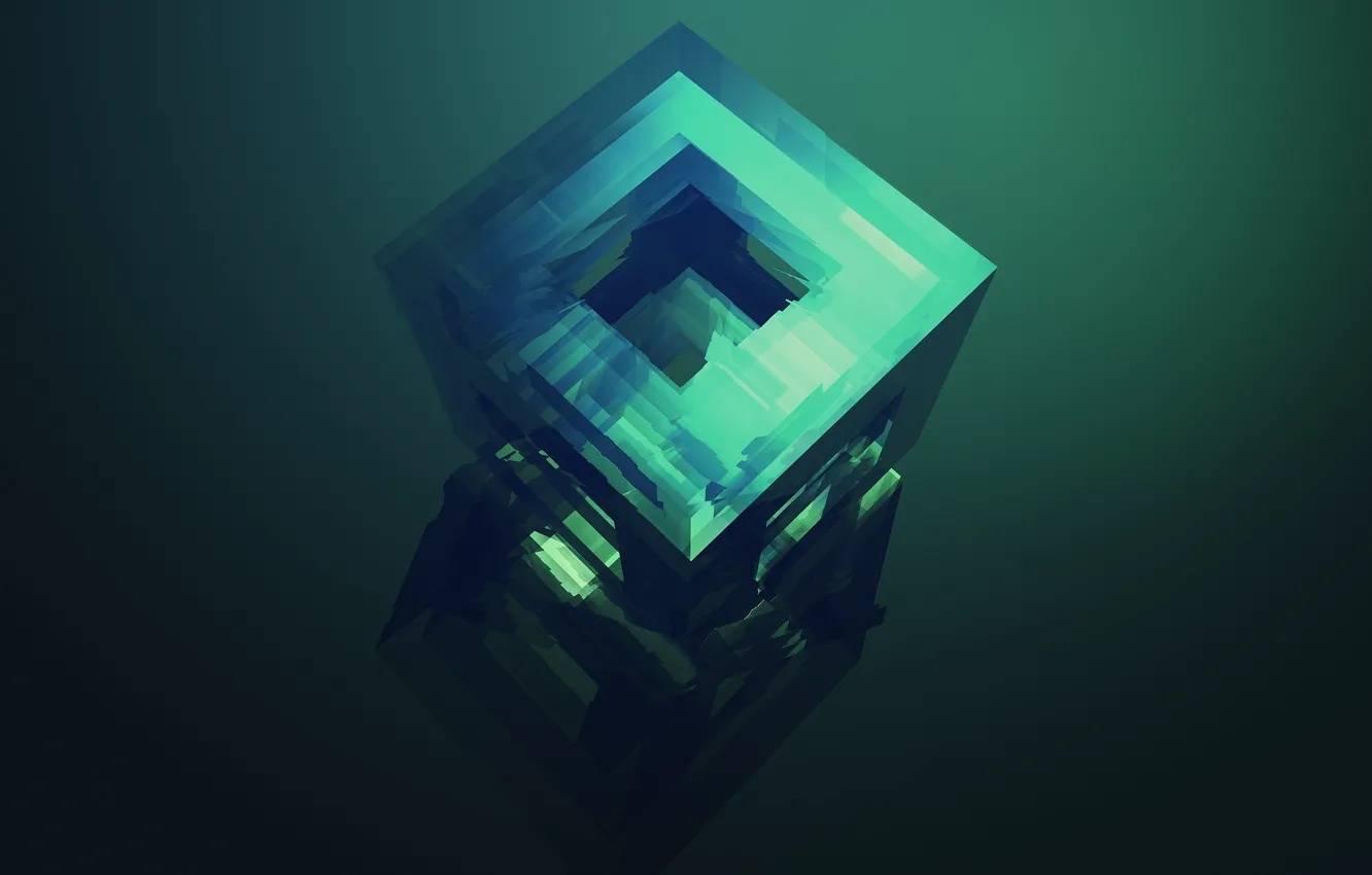 Фото обои кубик, куб, квадрат, лазурный, сине-серый, сине-серо-зеленый