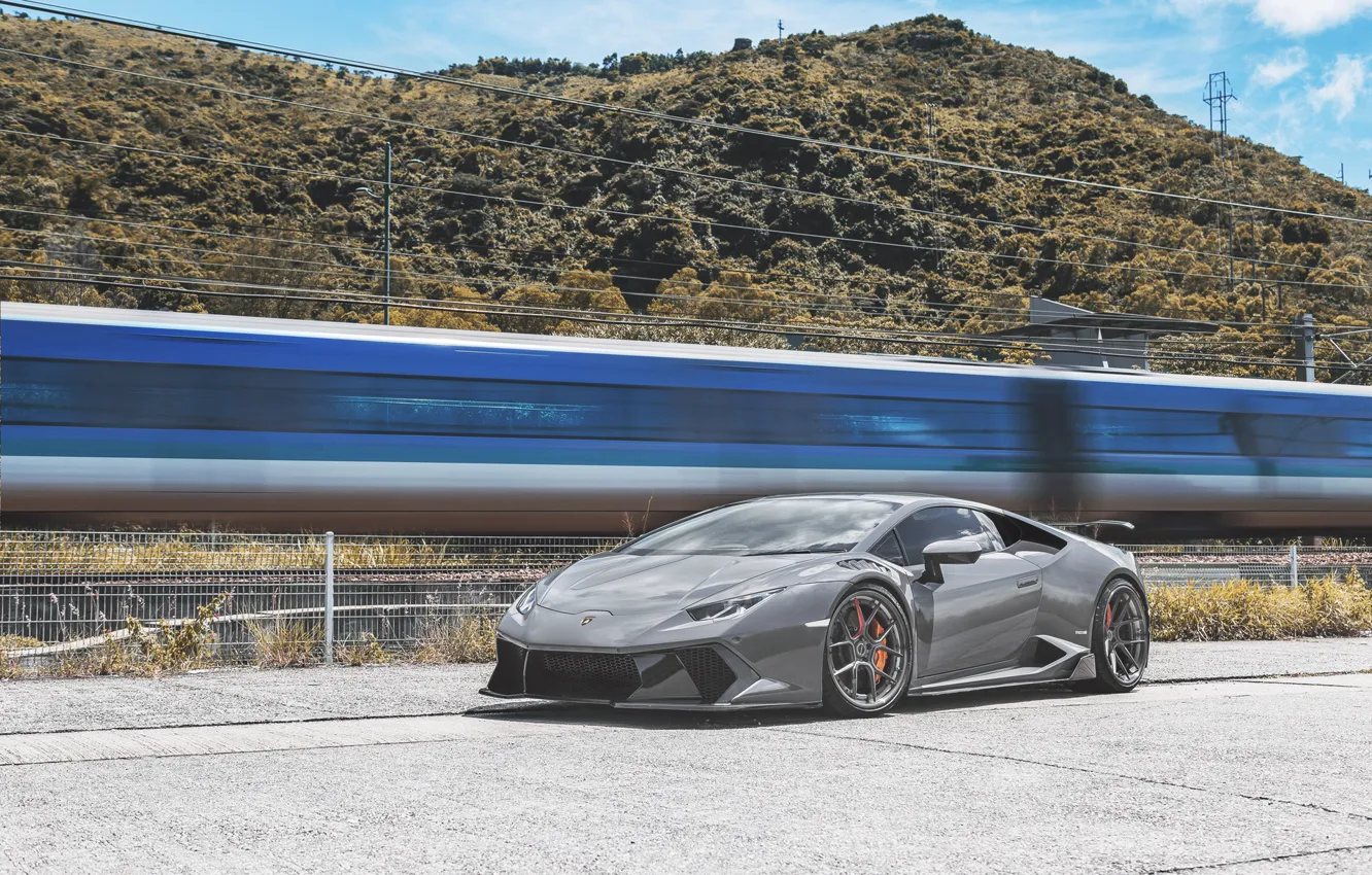 Фото обои Lamborghini, Train, VAG, Huracan, Graphite