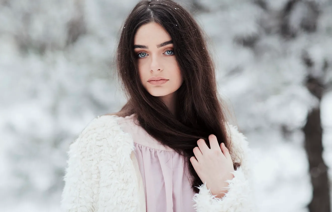 Фото Девушек Брюнеток Зима