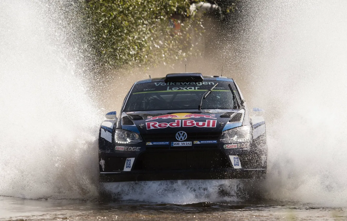 Фото обои Volkswagen, Брызги, WRC, Rally, Polo