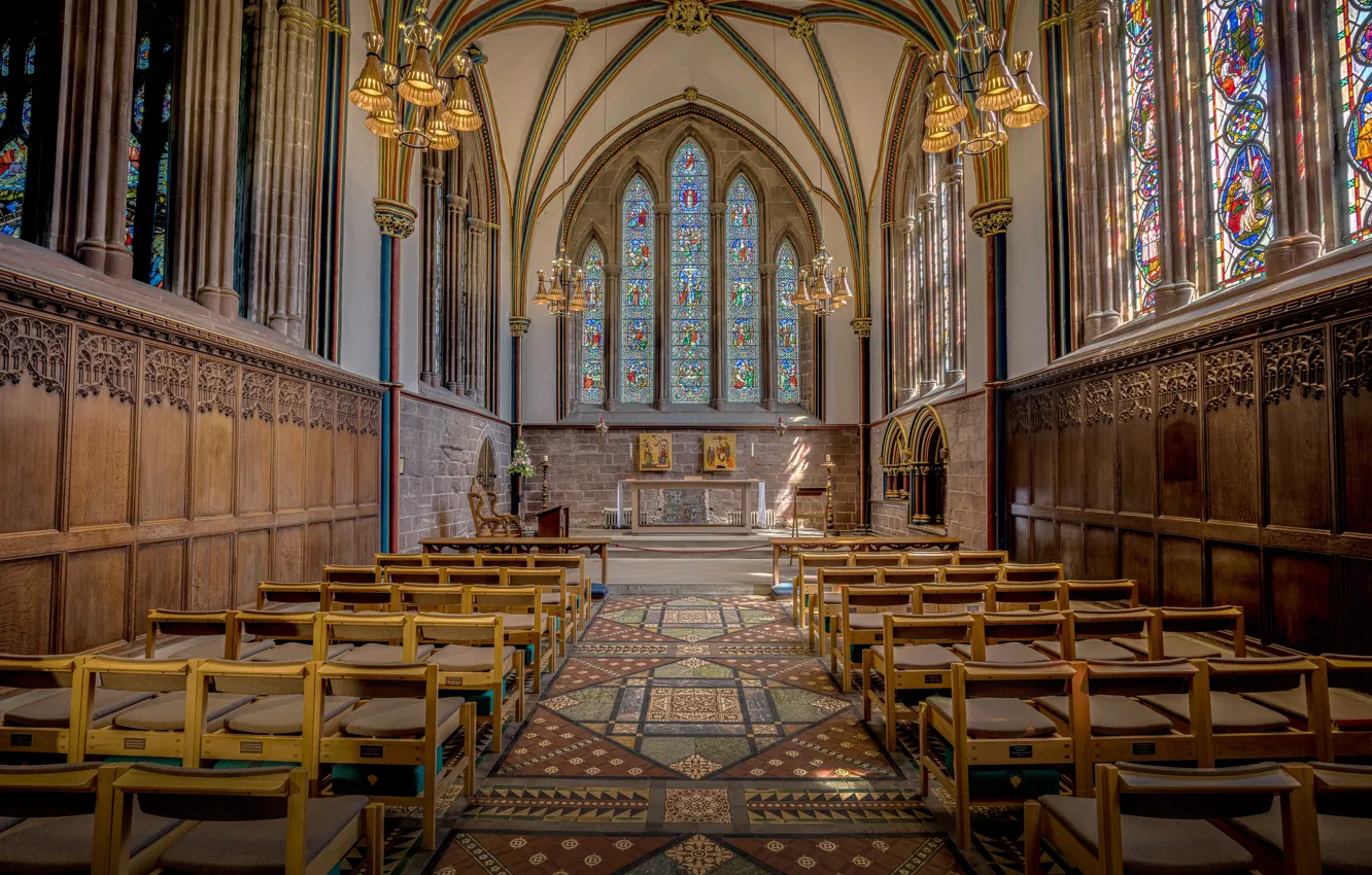 Обои interior, church, UK, The Lady Chapel, Chichester Cathedral картинки н...
