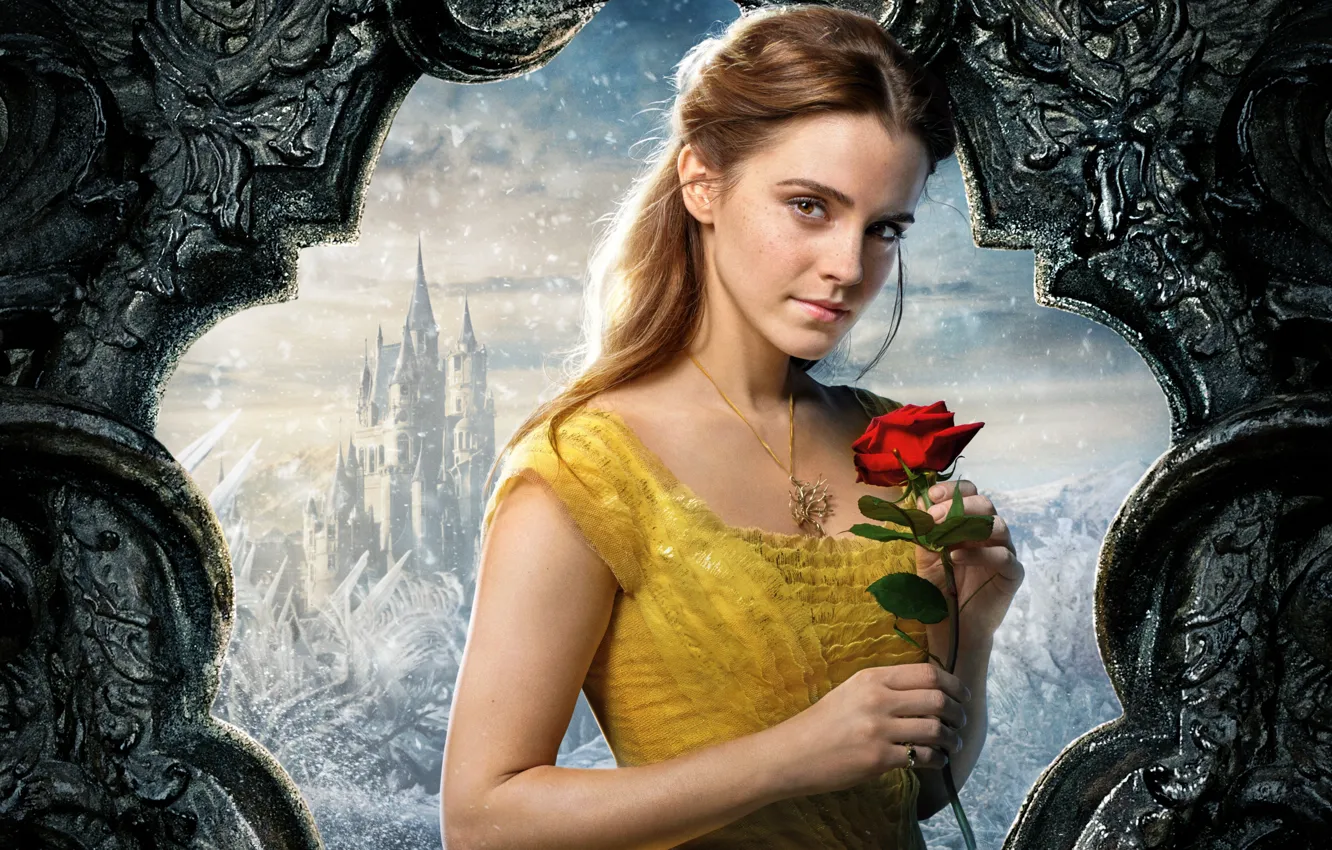 Фото обои cinema, girl, love, rose, Disney, Emma Watson, flower, movie, cas...