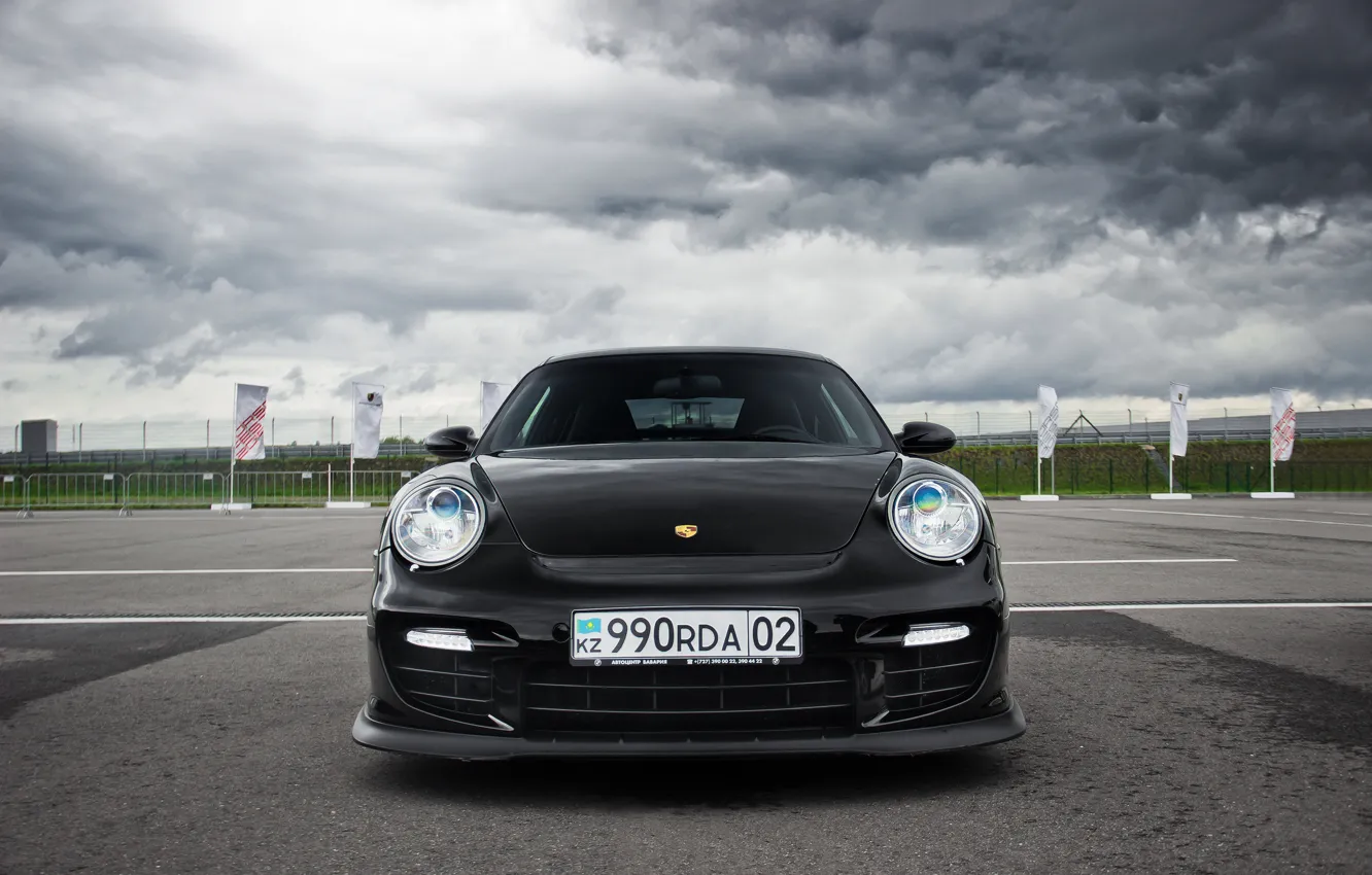 Фото обои 911, Porsche, Front, Black, Almaty