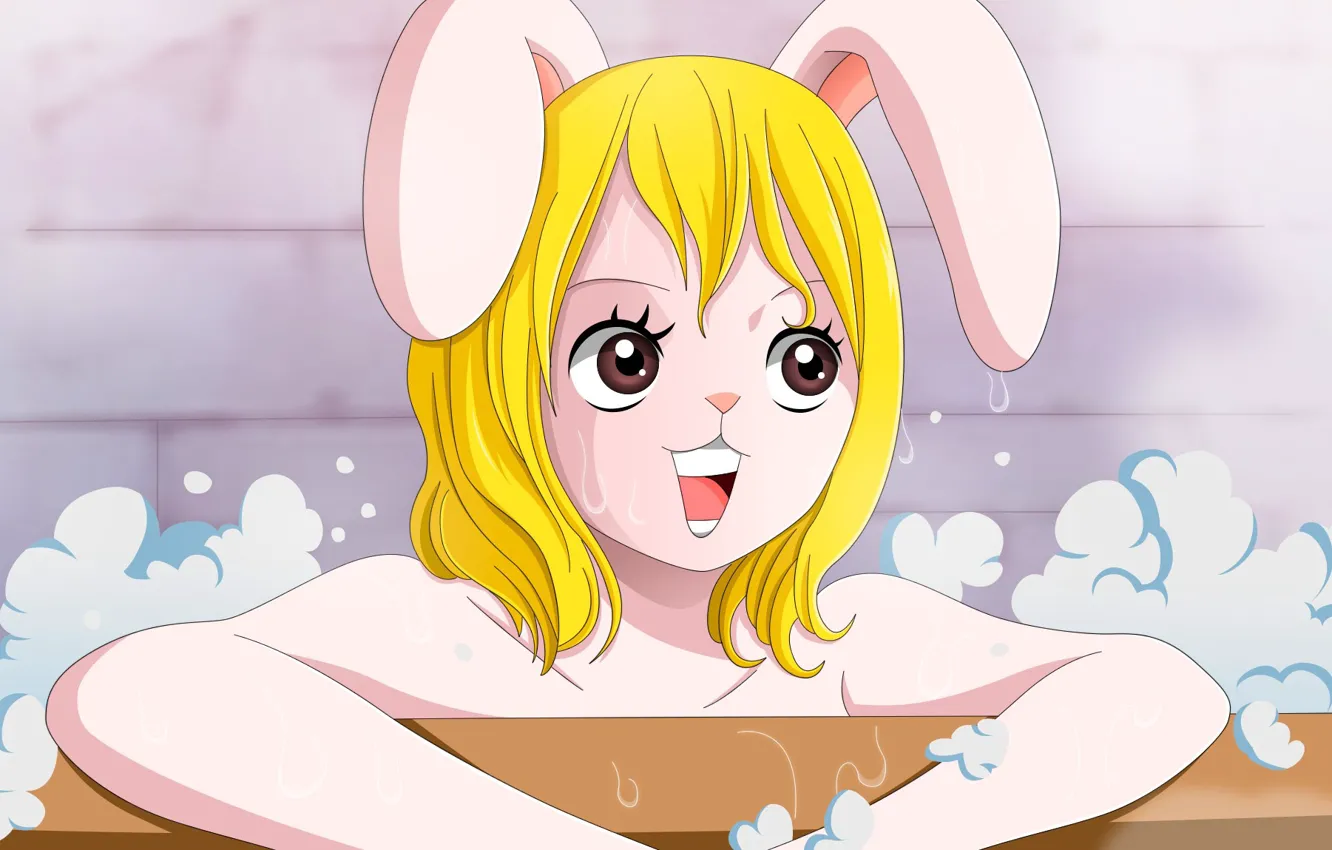 blonde asian in bath