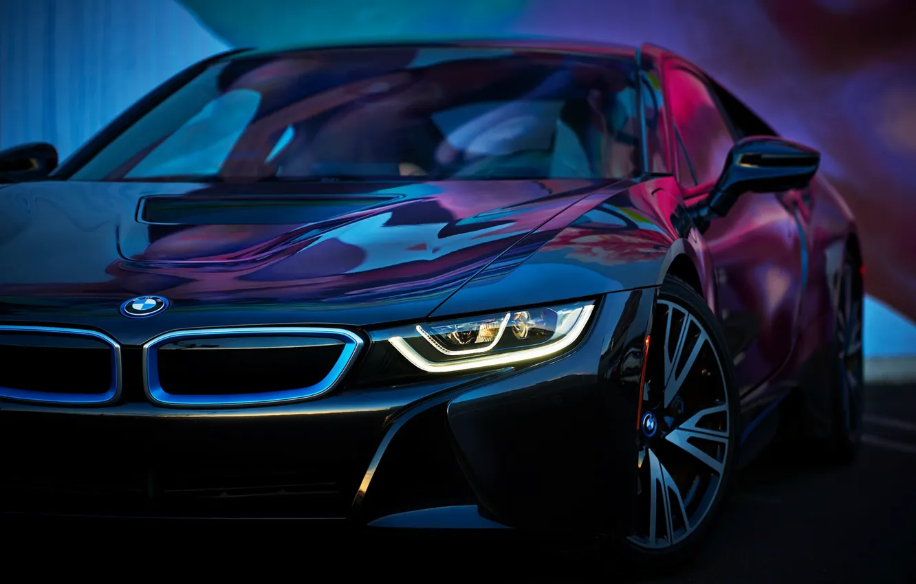 Фото обои машина, цвета, вид, BMW i8