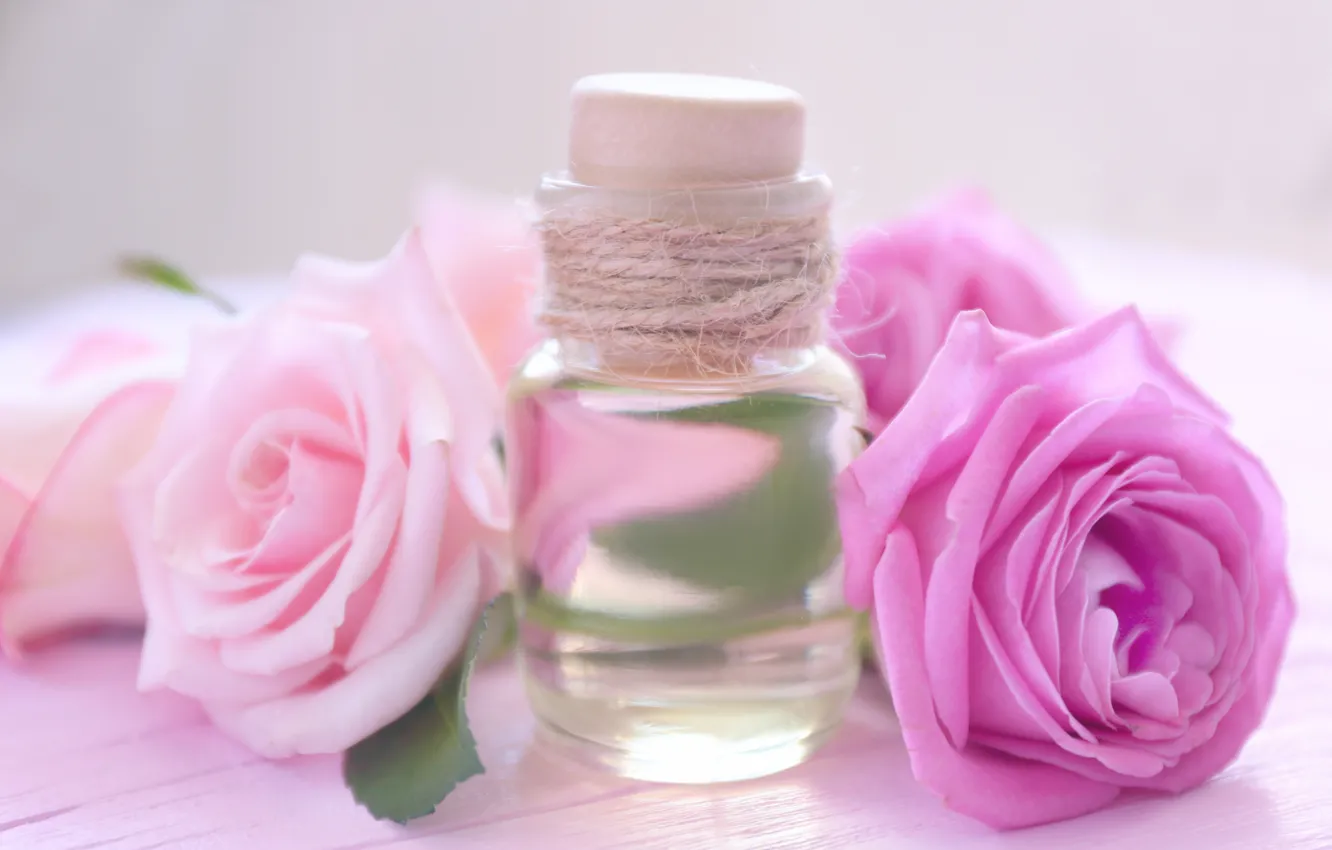 Фото обои духи, лепестки, rose, wood, pink, petals, розовые розы, spa, oil