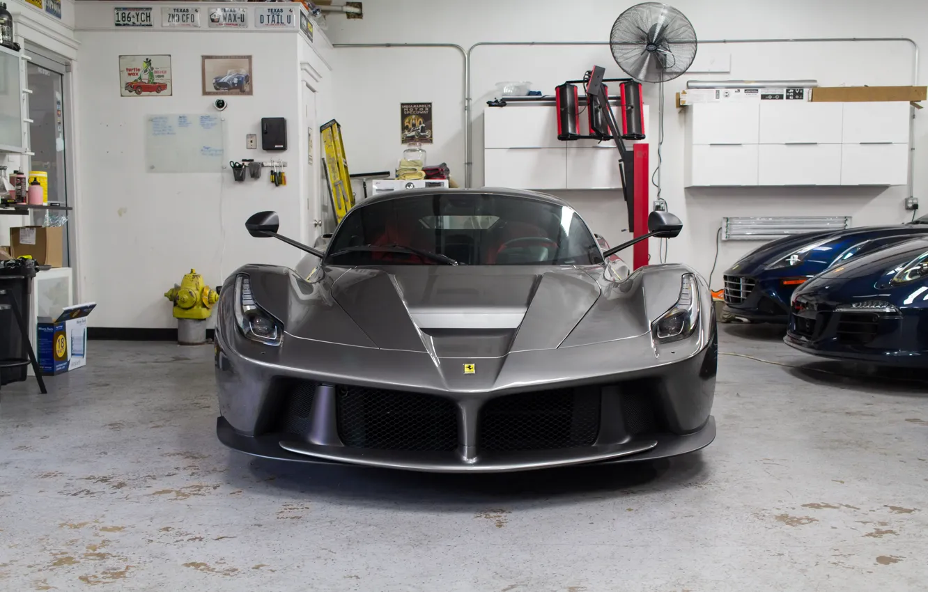 Фото обои Ferrari, Gray, Italia, LaFerrari, Graphite