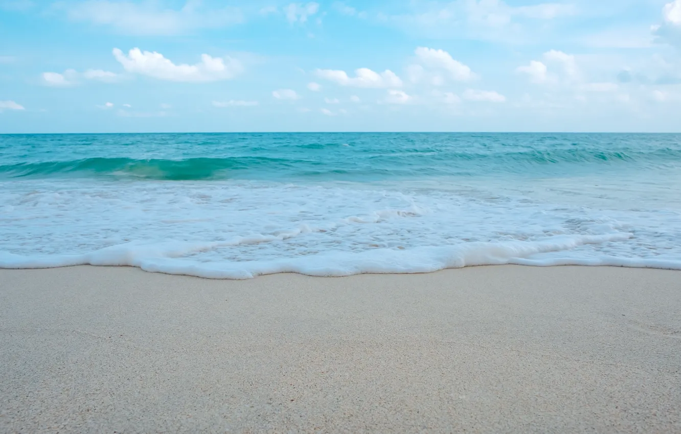 Фото обои песок, море, волны, пляж, лето, небо, summer, beach, sky, sea, blue, romantic, sand, wave