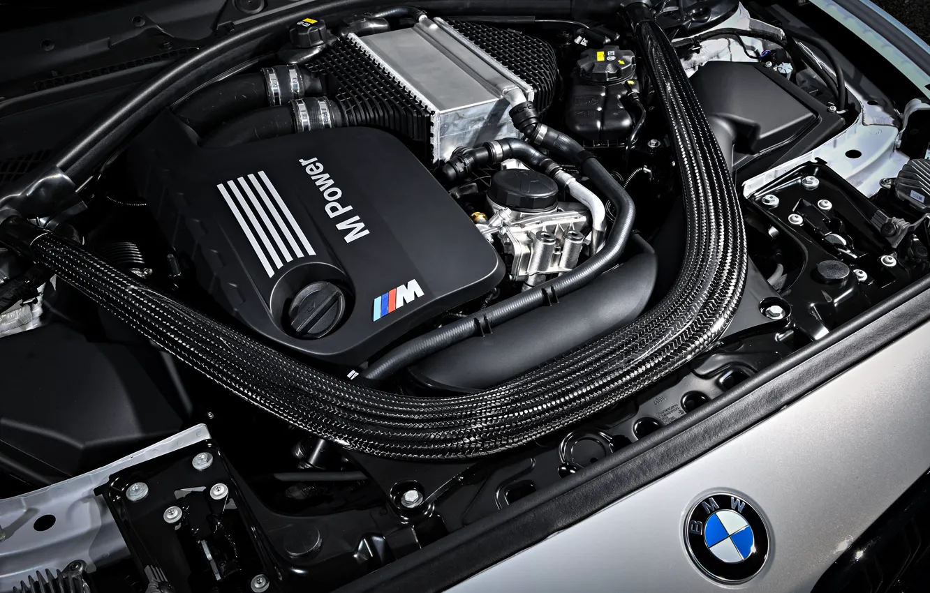 Фото обои двигатель, купе, BMW, 2018, под капотом, F87, M2, M2 Competition, 410 л.с.