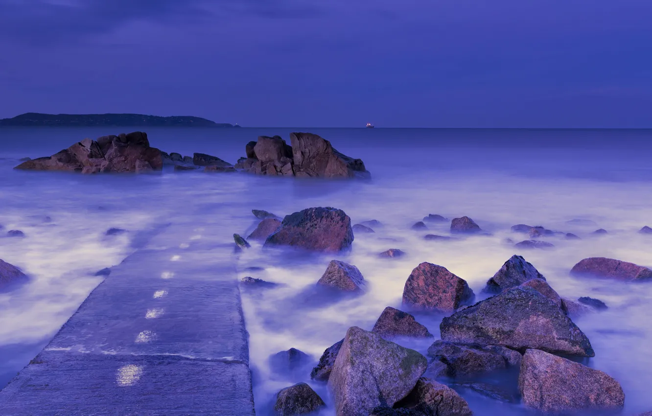Фото обои Purple, Blue, Sea, Foot, Hour, Forty