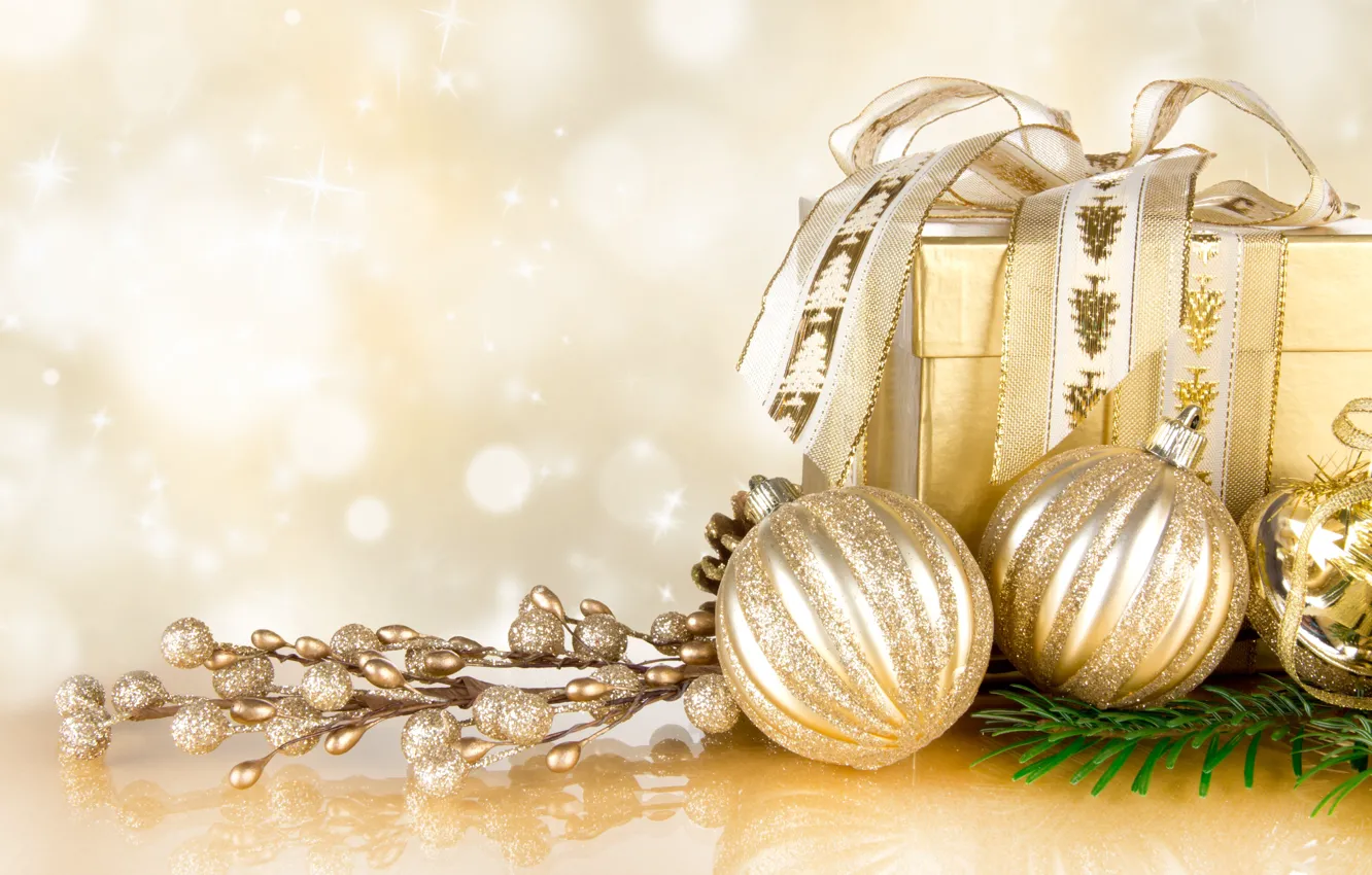 Фото обои шарики, украшения, праздник, подарок, Новый Год, Рождество, Christmas, New Year