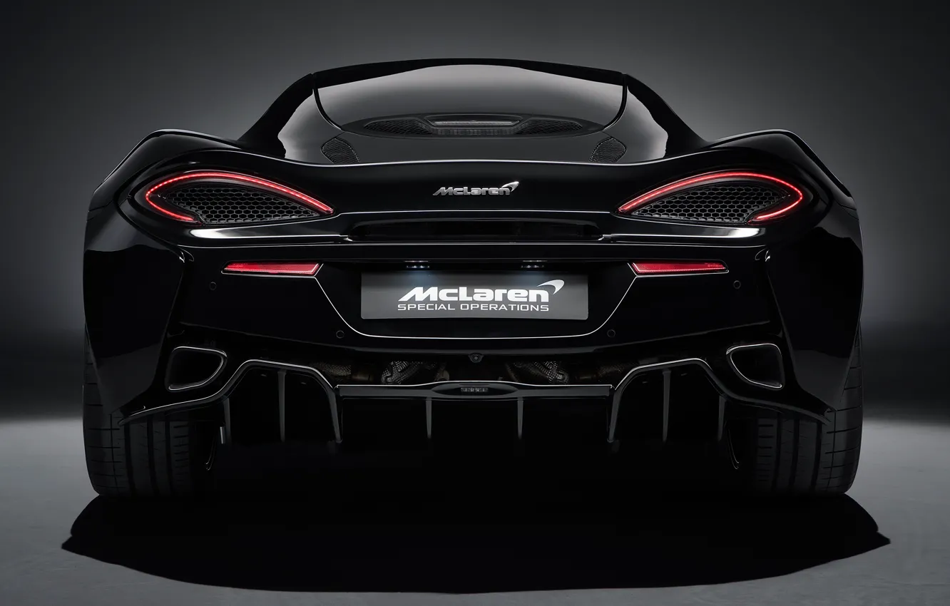 Фото обои фары, McLaren, суперкар, вид сзади, 2018, MSO, 570GT, Black Collection