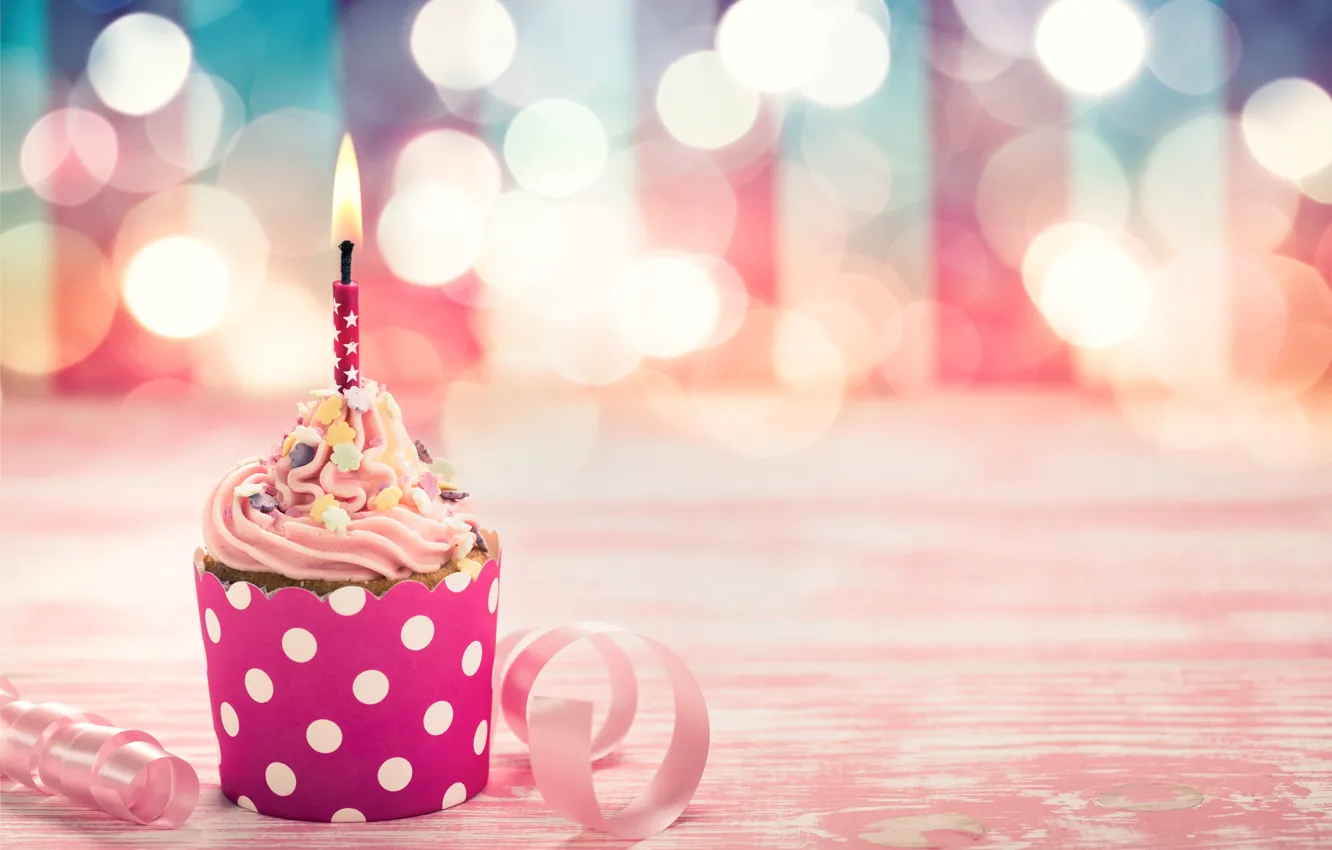 Фото обои свечи, торт, cake, Happy Birthday, cupcake, celebration, decorati...