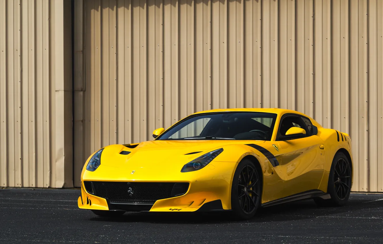 Фото обои Ferrari, Yellow, F12, TDF
