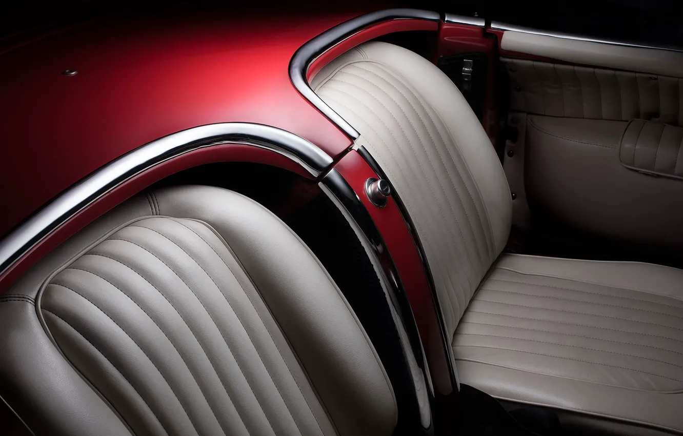 Фото обои кожа, изгибы, кресла, формы, салон, ретро автомобили, fine art photography, 1954 Corvette