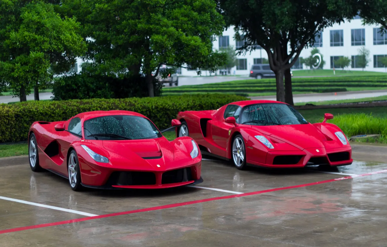 Фото обои Ferrari, Enzo, RED, LaFerrari