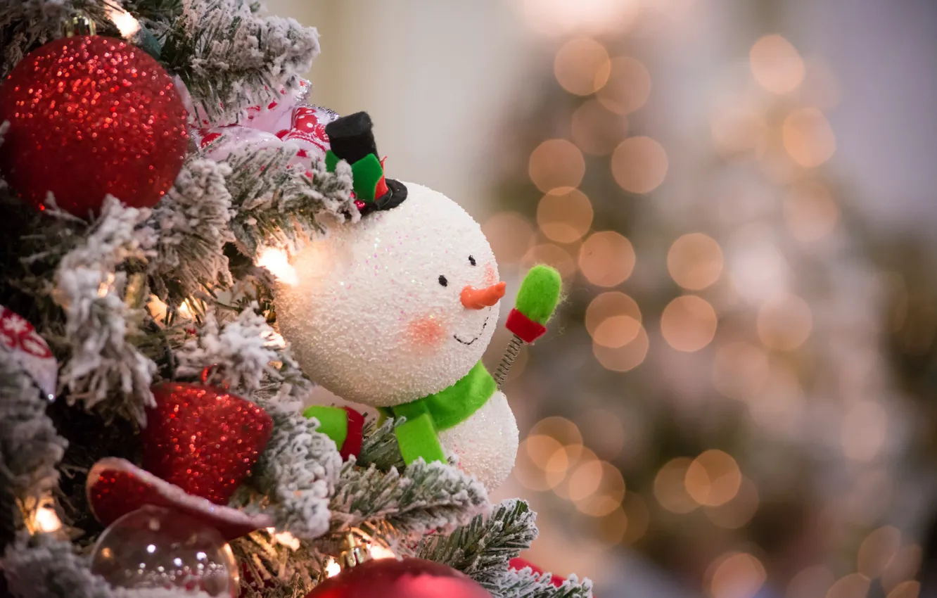 Фото обои игрушка, новый год, рождество, снеговик, christmas, merry christmas