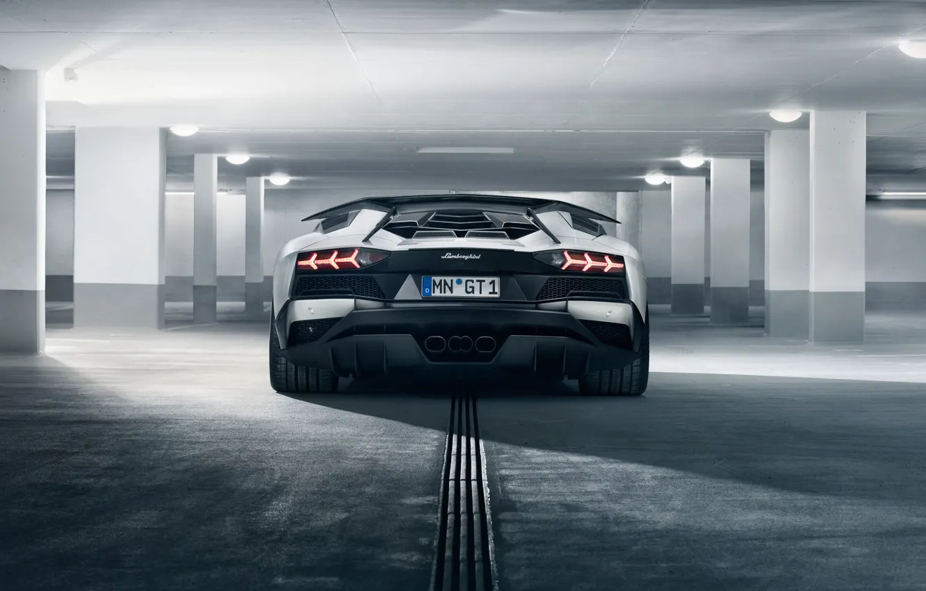 Фото обои фары, Lamborghini, суперкар, вид сзади, 2018, Novitec Torado, Aventador S