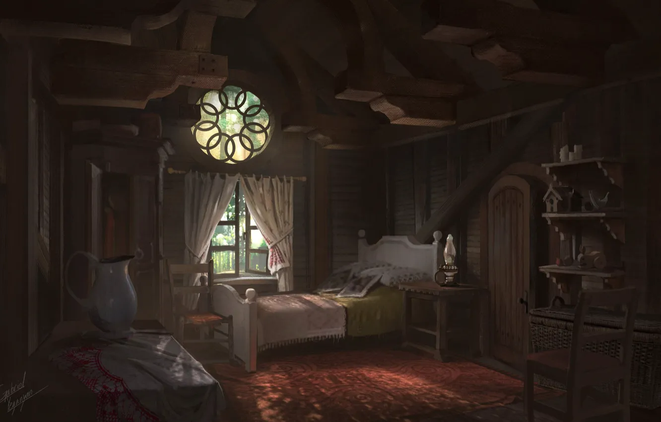 Фото обои комната, Origins, обстановка, ANNIE, League of Legends Cabin Interior
