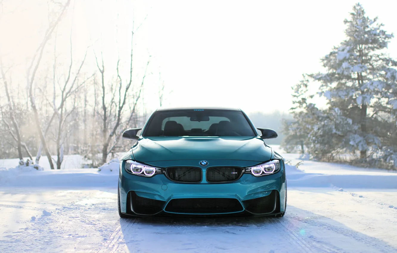 Фото обои BMW, Blue, Winter, Snow, Face, F80