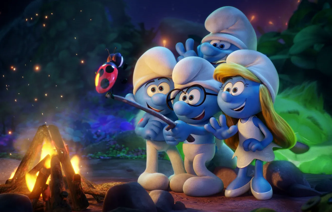 Фото обои hat, blue, chibi, ladybug, animated film, animated movie, bonfire...