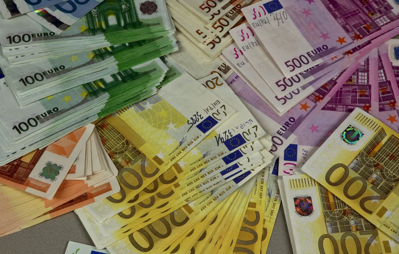 Фото обои деньги, евро, валюта, купюры, euro