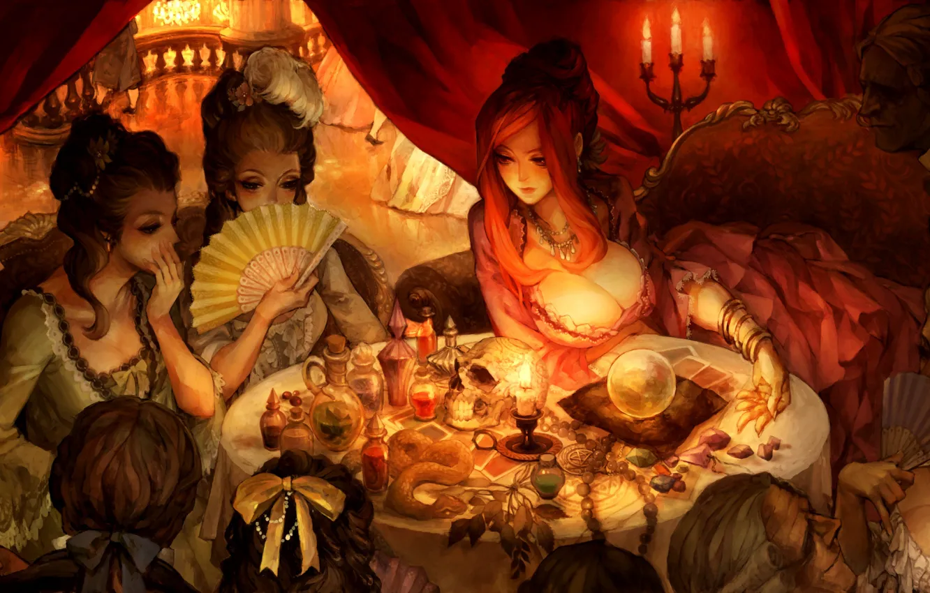 Фото обои magic, girls, table, Dragon's Crown. 