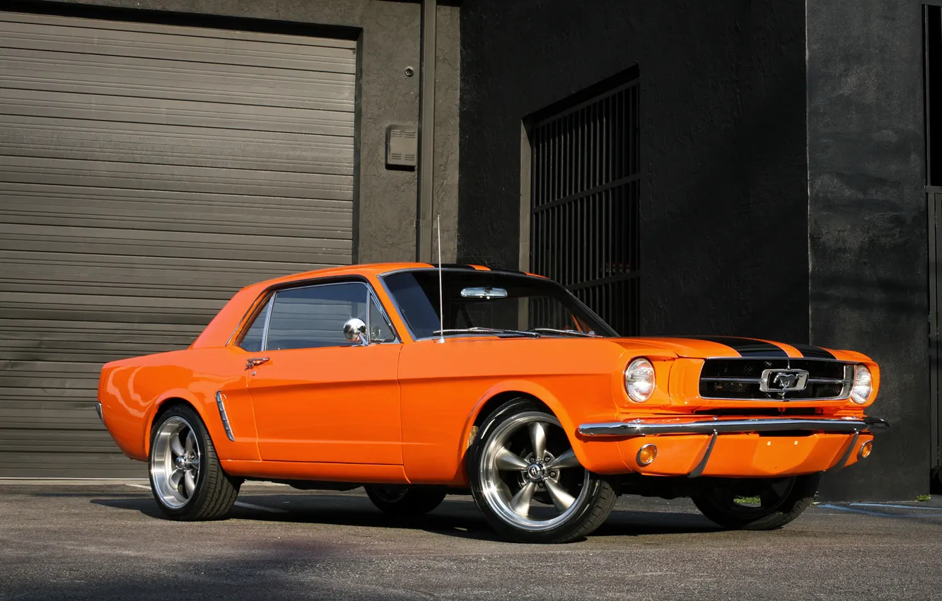 Фото обои Mustang, Ford, Orange, 1965