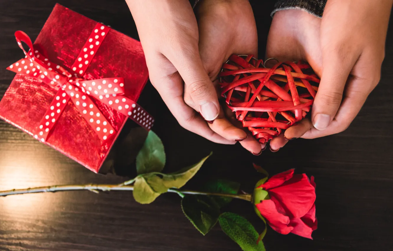 Фото обои роза, red, love, rose, heart, romantic, valentine's day, gift