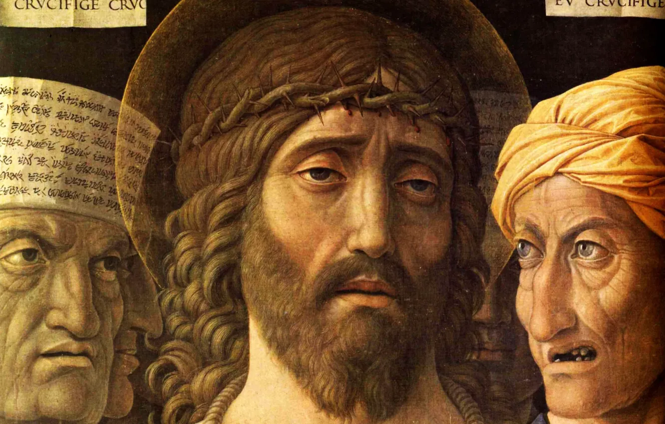 Фото обои 1502, Ecce Homo, религиозная живопись, Andrea Mantegna, Détail