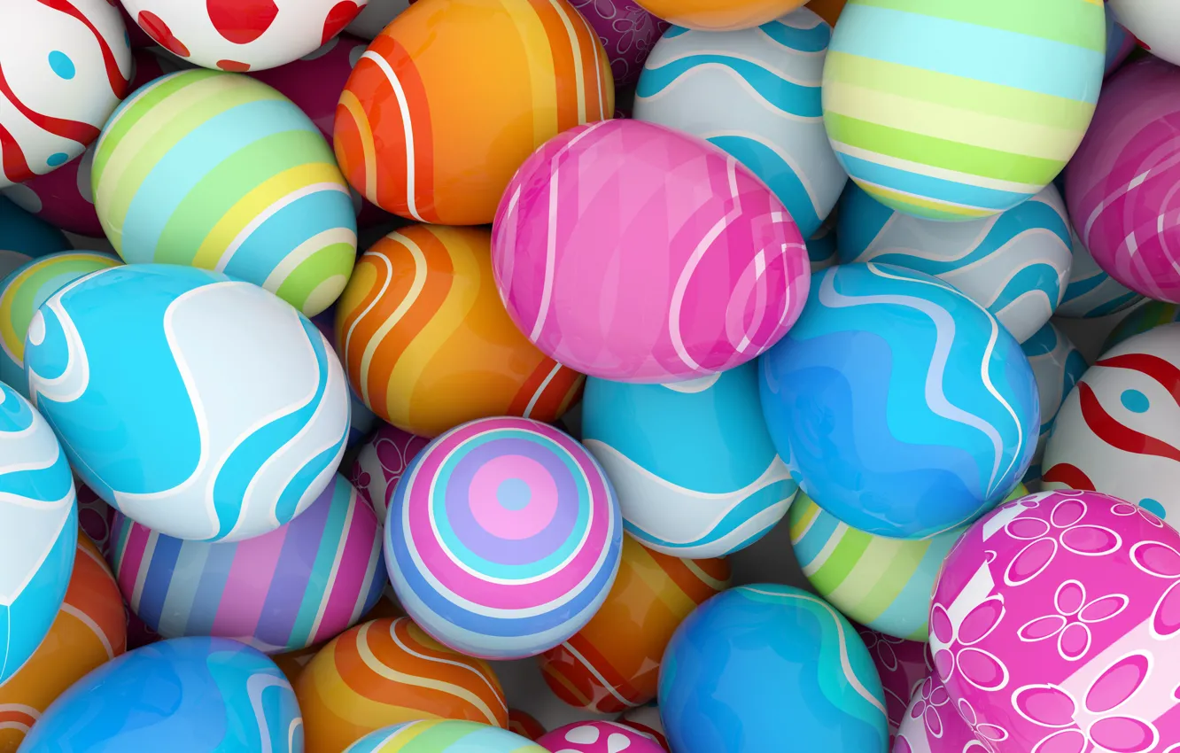 Фото обои colorful, Пасха, spring, Easter, eggs