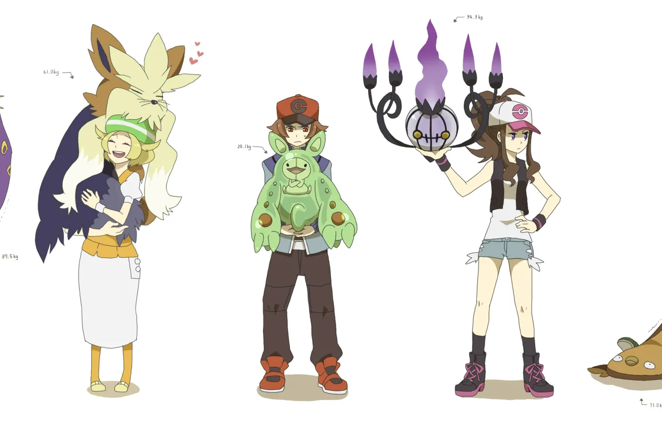 Фото обои дети, аниме, арт, персонажи, Pokemon, покемоны