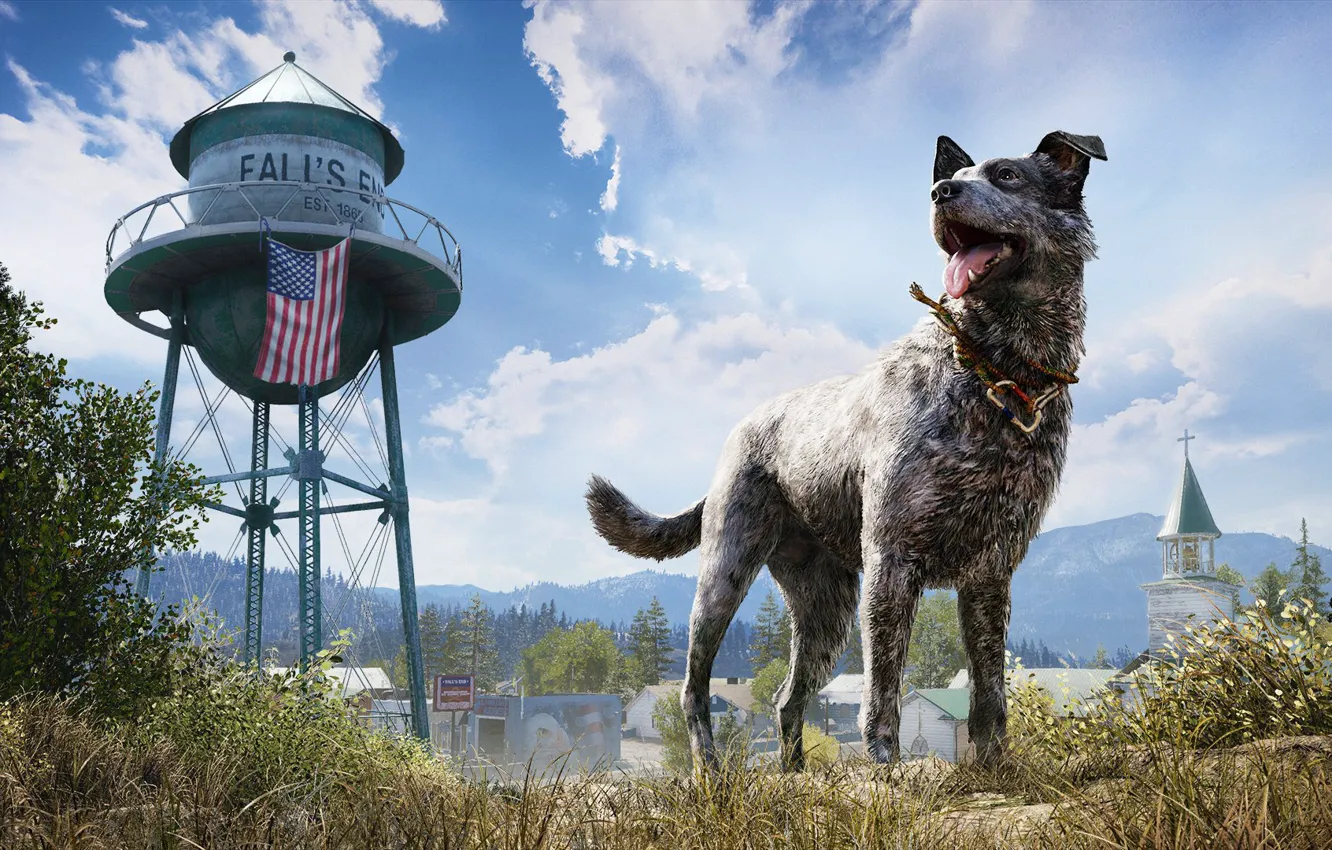 Фото обои собака, пес, dog, бумер, Far cry 5, boomber, фаркрай5