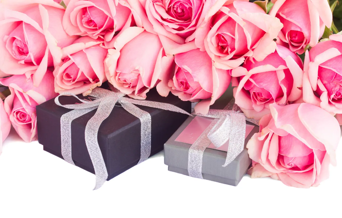 Фото обои розы, букет, pink, flowers, roses, розовые розы, gifts