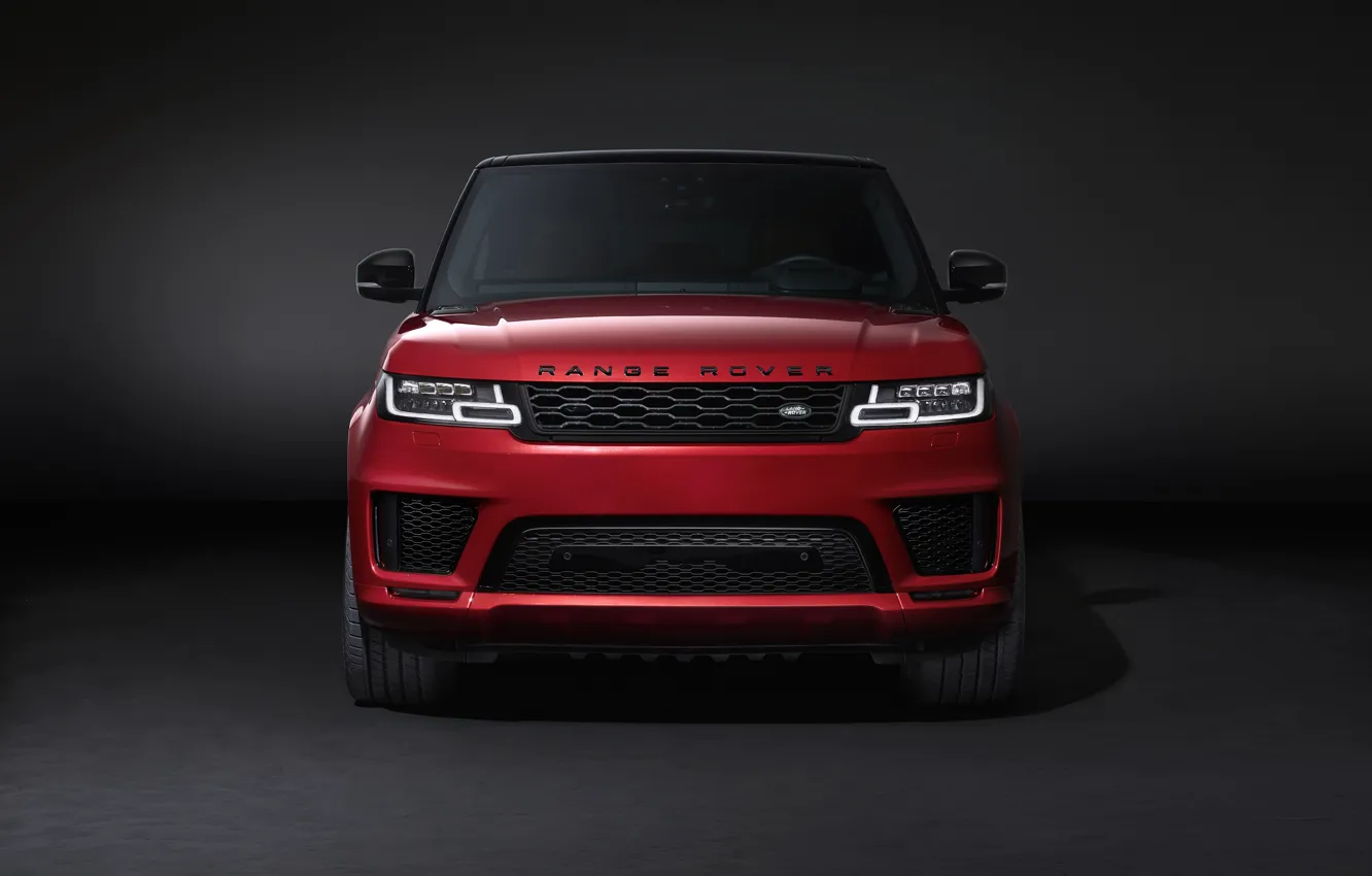 Фото обои фон, Land Rover, спереди, чёрно-красный, Range Rover Sport Autobiography