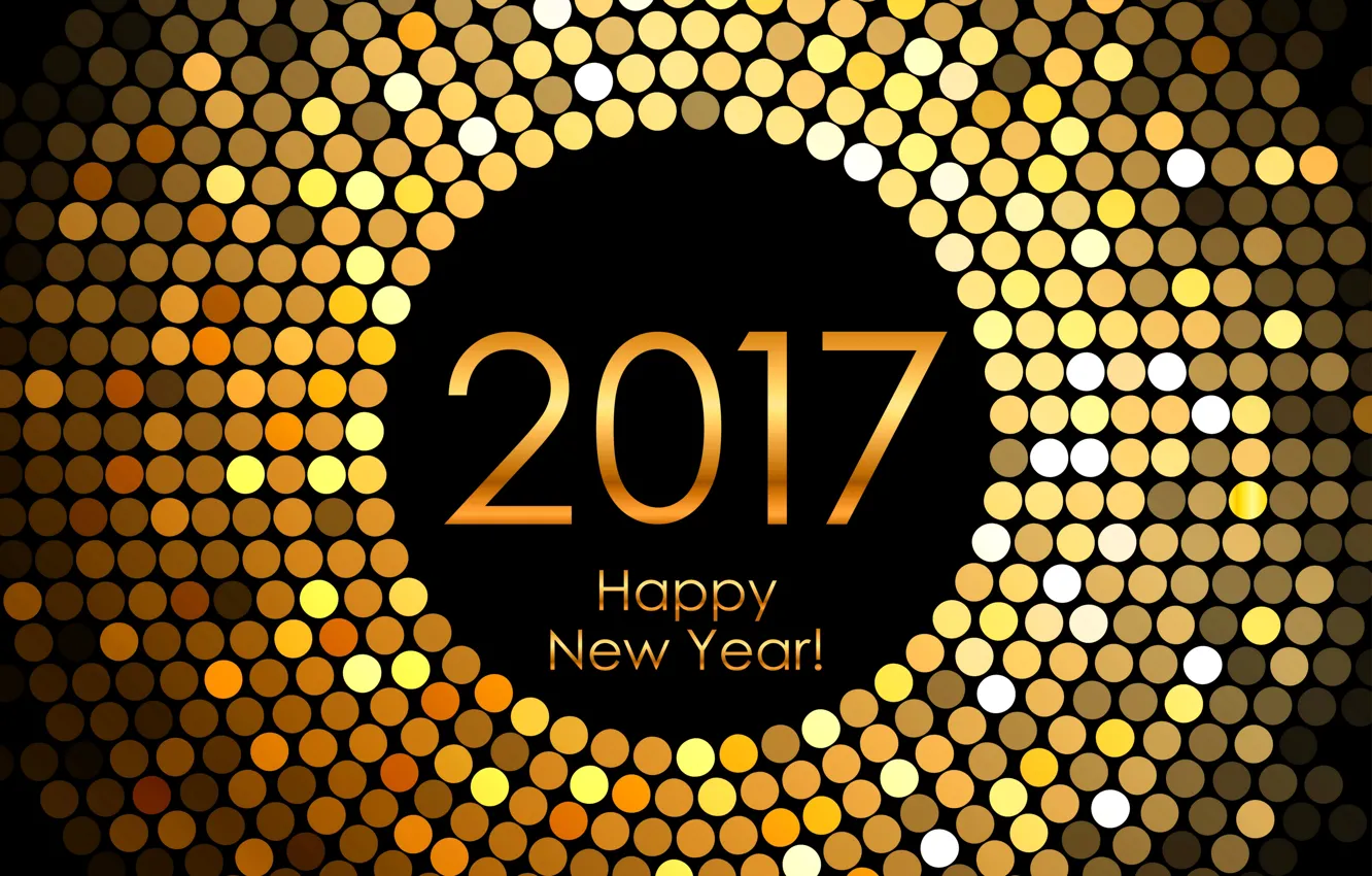 Фото обои Новый Год, golden, new year, happy, decoration, 2017, holiday celebration