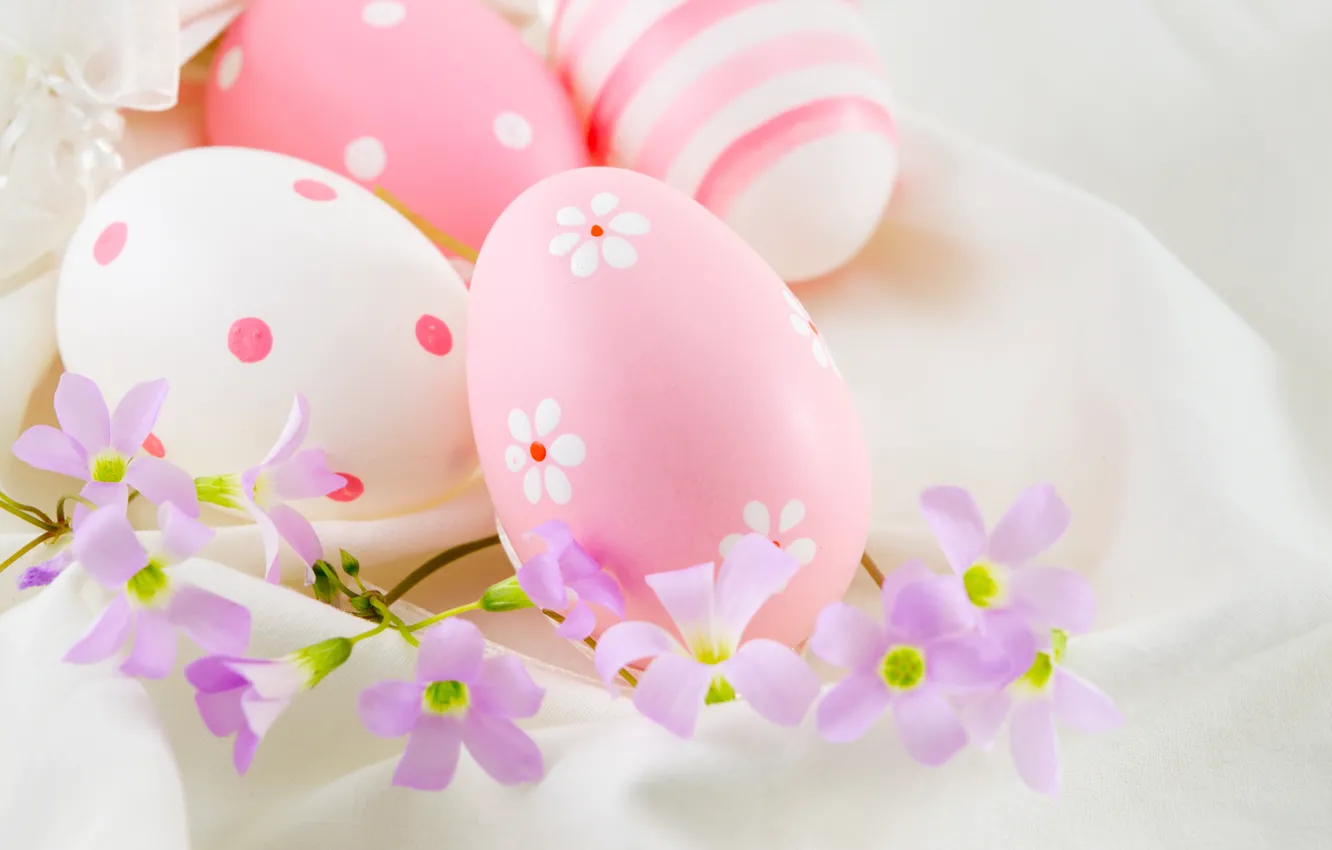 Фото обои цветы, Пасха, pink, flowers, spring, Easter, eggs, decoration, Happy, яйца крашеные